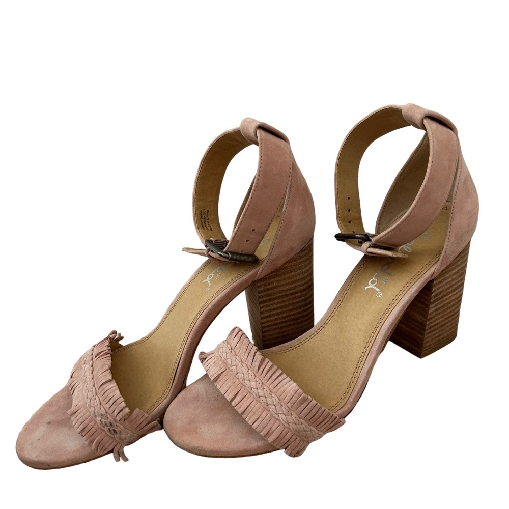 Pink Velvet Splendid Block Heel Size 9